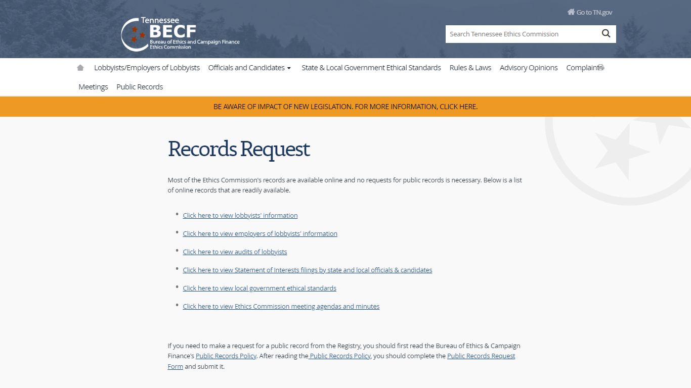 Public Records - Tennessee